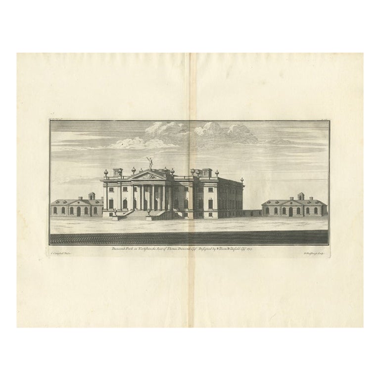 Impression ancienne de Duncombe Park par Campbell, 1725 en vente