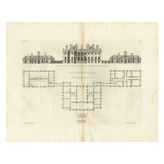 Antique Print of Duncombe Park by Campbell, 1725