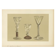 Antiker Druck von Jacobit-Getränkegläsern von Gibb, 1890