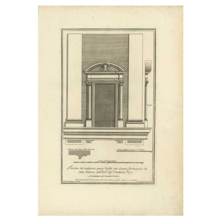 Antique Print of Palazzo Chigi by De Rossi, c.1710 For Sale at 1stDibs