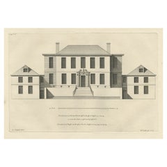 Antique Print of the House of Richard Rooth The Elms, in Surrey, England, 1717