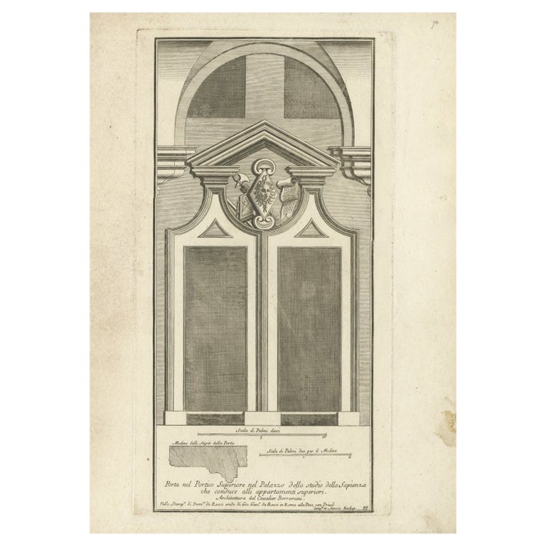 Antiker Druck des Palazzo Della Sapienza von De Rossi, um 1710