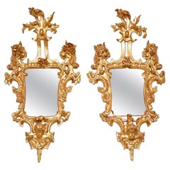 Pair of Antique French Gilt Wood Mirrors