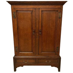 18th Century Quality Antique Oak Hall Cupboard