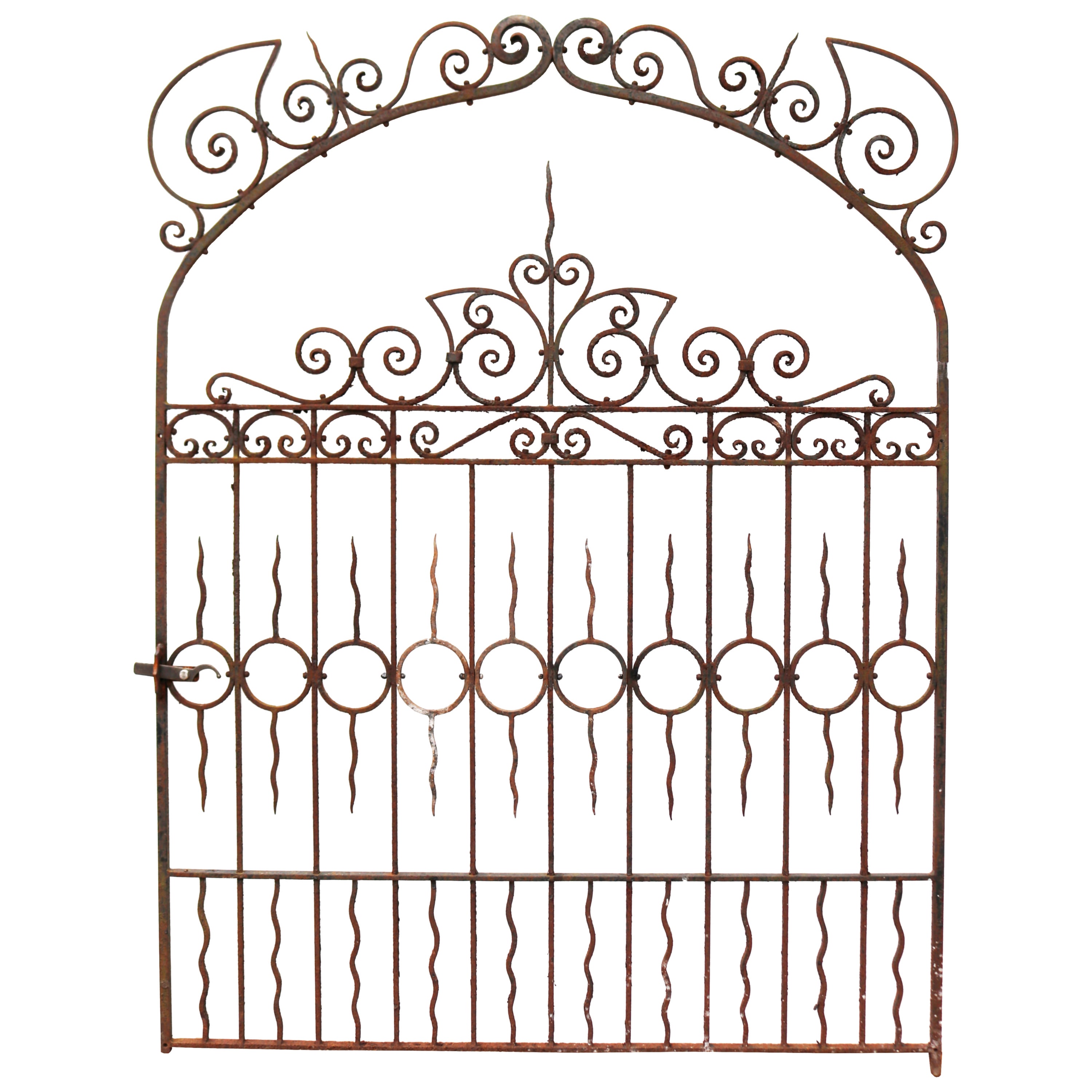 Reclaimed Wrought Iron Victorian Style Gate For Sale