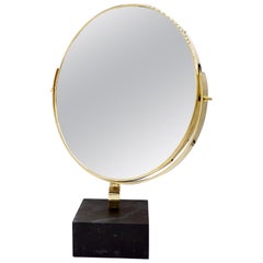 Retro Gio Ponti Vanity Mirror "Fontana Arte" on Black Marquinha Marble Block, 1955