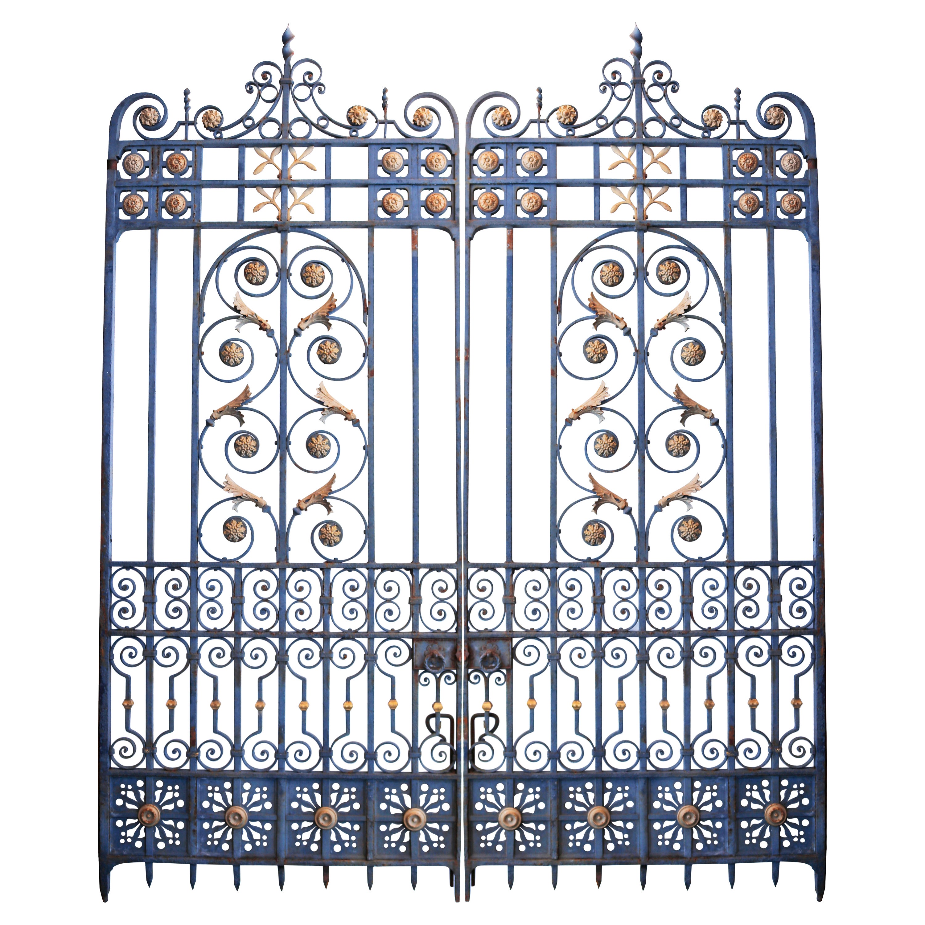 Set of Large Victorian Wrought Iron Driveway Gates For Sale