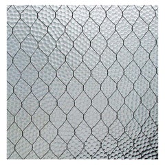 Custom 1920s 'Pebbled' Used Chicken Wire Glass