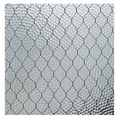 Custom 1920s 'Pebbled' Vintage Chicken Wire Glass