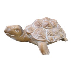 Vintage Italian Carved Wood Turtle Sculpture