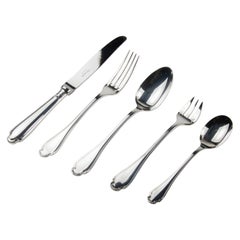 72-Piece Silver-Plated Lunch Flatware Set by Christofle, Pompadour