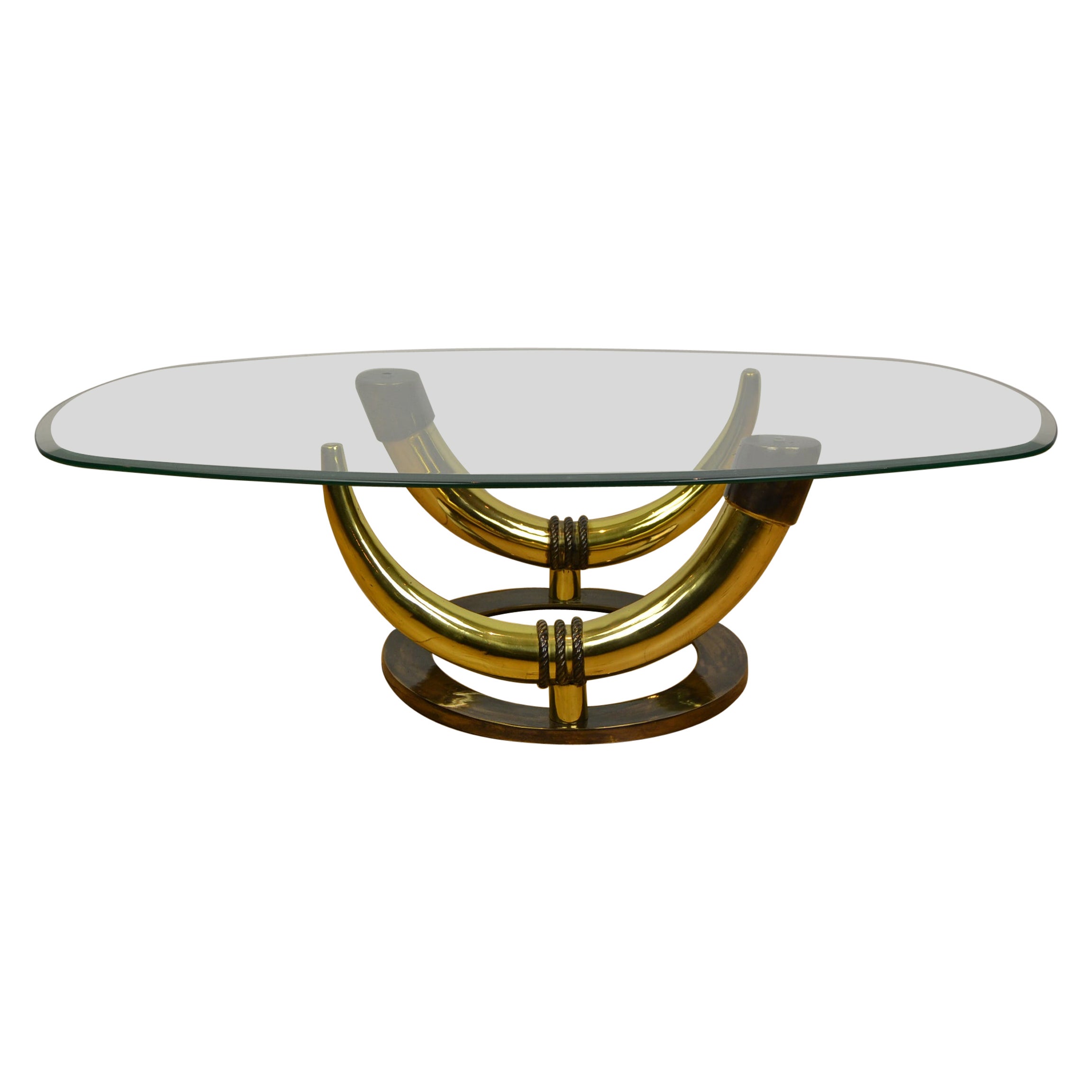 Bronze Faux Elephant Tusk Coffee Table For Sale