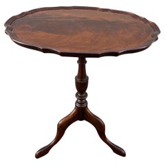 Scalloped Edge Oval Tripod Side Table