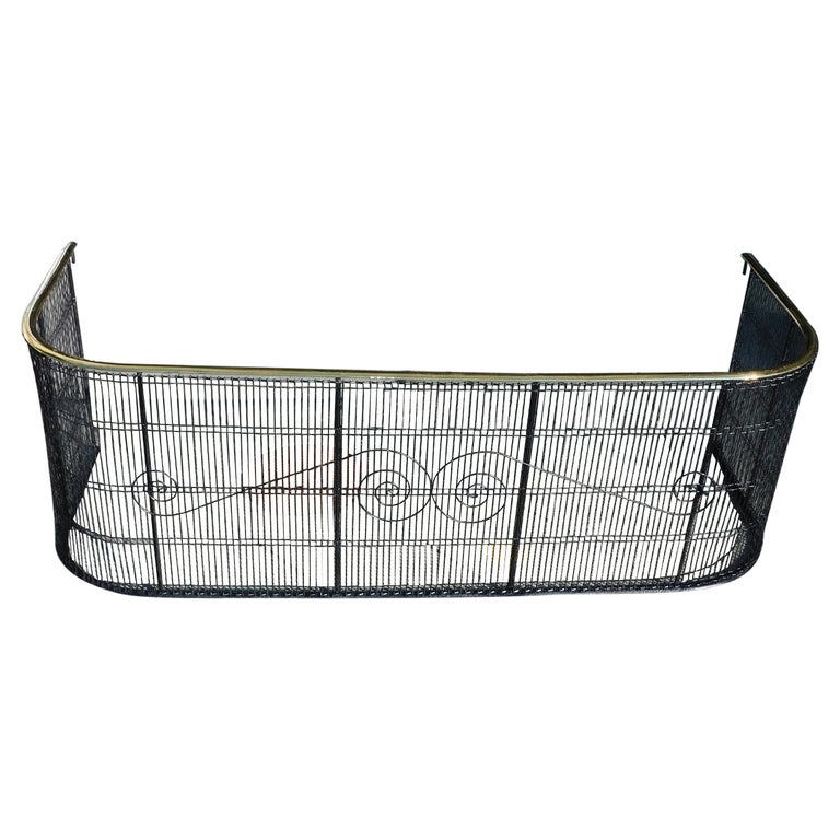 American Brass and Artistic Wire Work Fire Place Screen with Orig Hooks