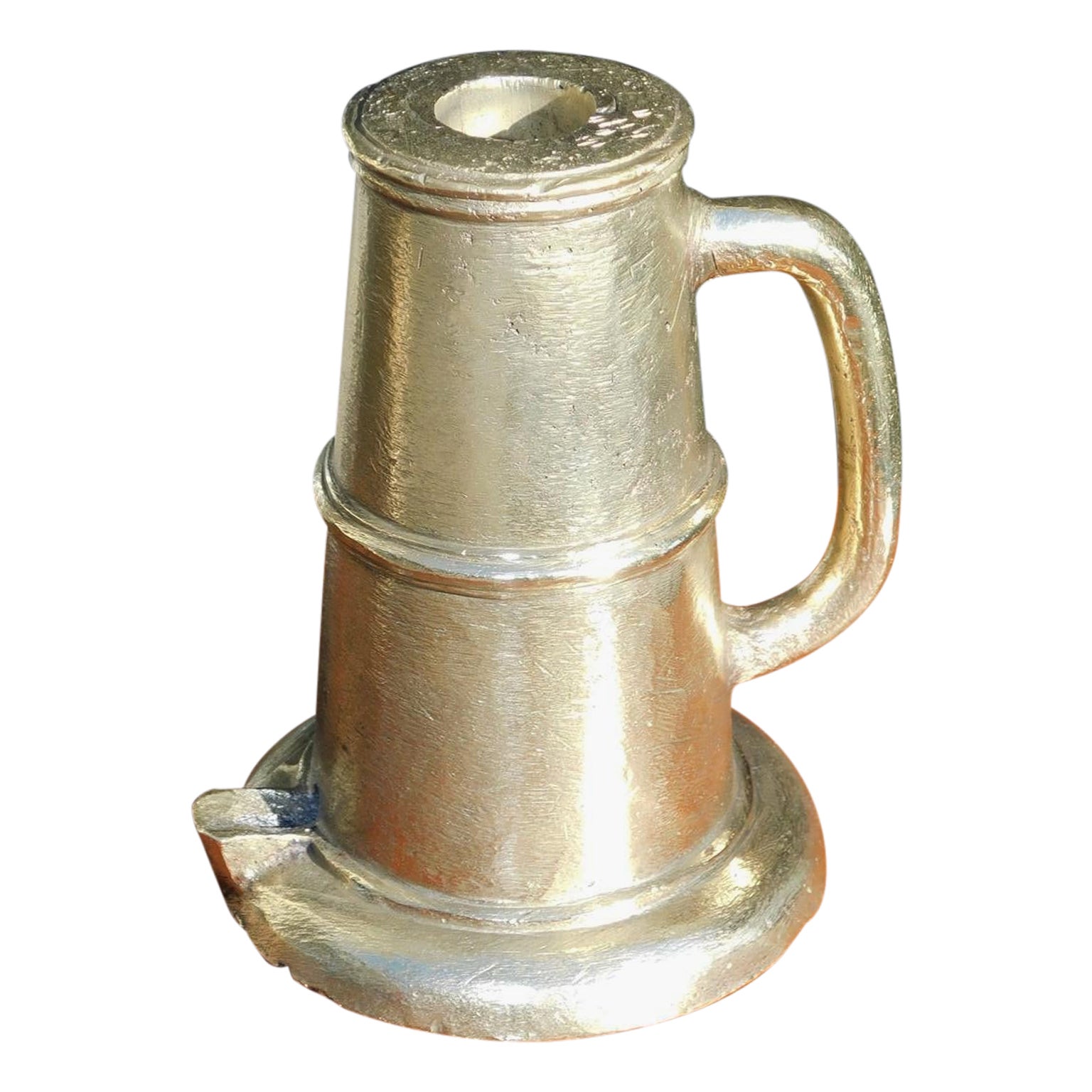 Englische Bronze-Donnerbecher-Signalkanone mit Original-Seitengriff, um 1770 im Angebot