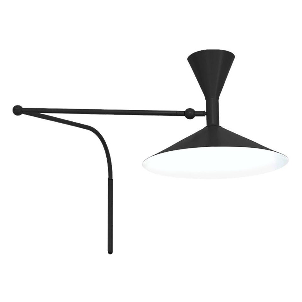 Le Corbusier 'Lampe De Marseille' Wall Lamp for Nemo in Black For Sale