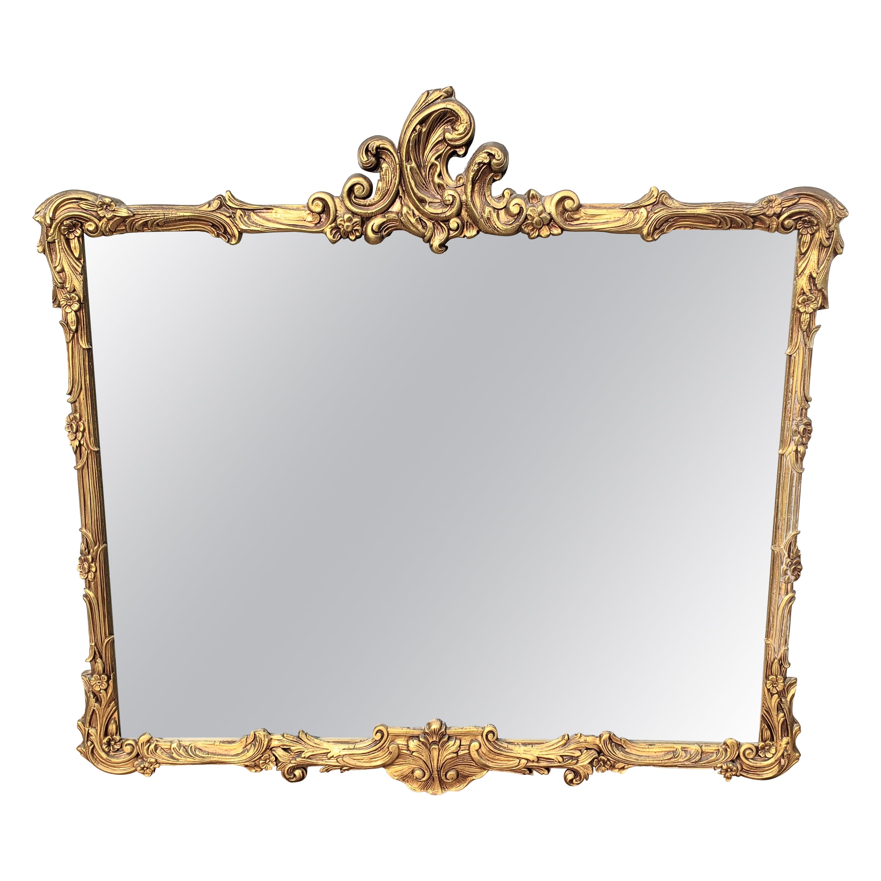 Italian Baroque Style Giltwood Mirror, Circa 1940s