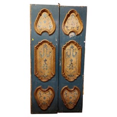 Used Lacquered and Painted Double-Leaf Door, 18th Century Italy