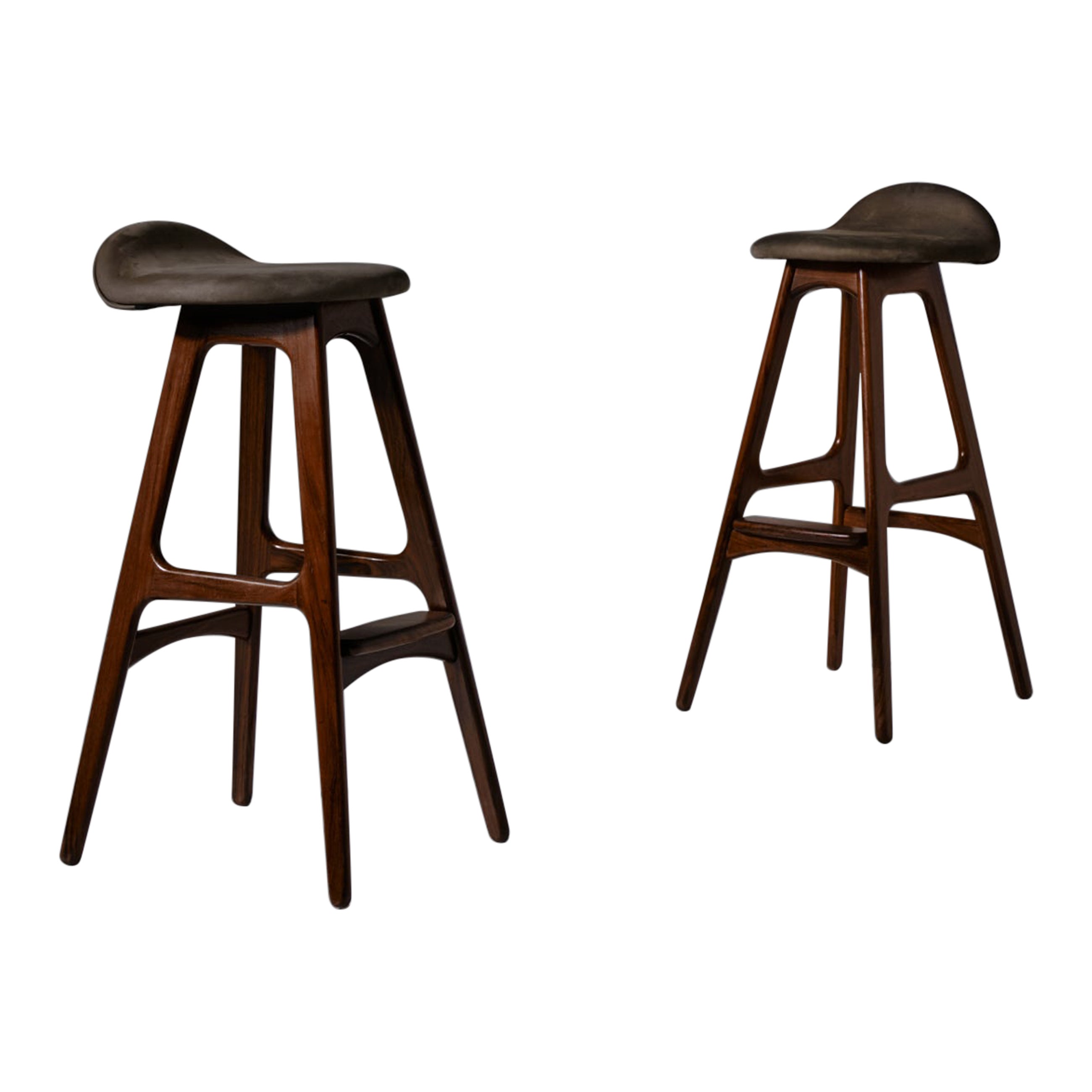 Erik Buch OD-61 Bar Stools in Rosewood, Set of Two