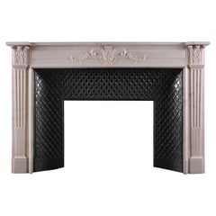 Antique Good Quality Statuary Marble Fireplace in the Louis XVI Manner with Insert