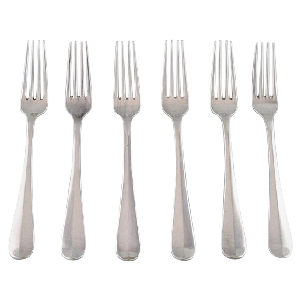 Kay Bojesen, Denmark, Six Dinner Forks in Silver, 1920s / 30s For Sale