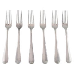 Antique Kay Bojesen, Denmark, Six Dinner Forks in Silver, 1920s / 30s