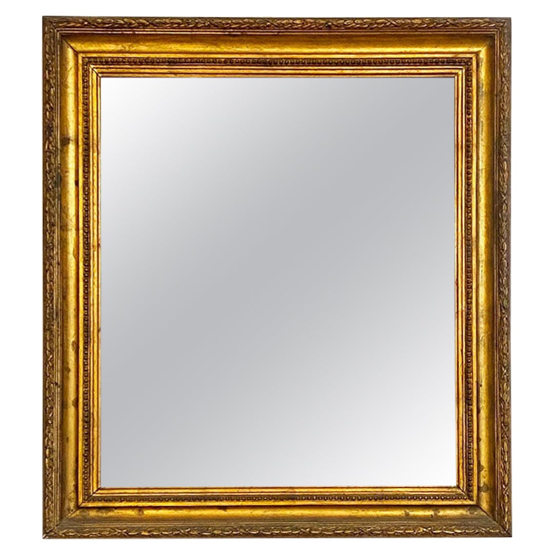 Italian Antique Wooden and Gilded Frame Mirror, 1930s