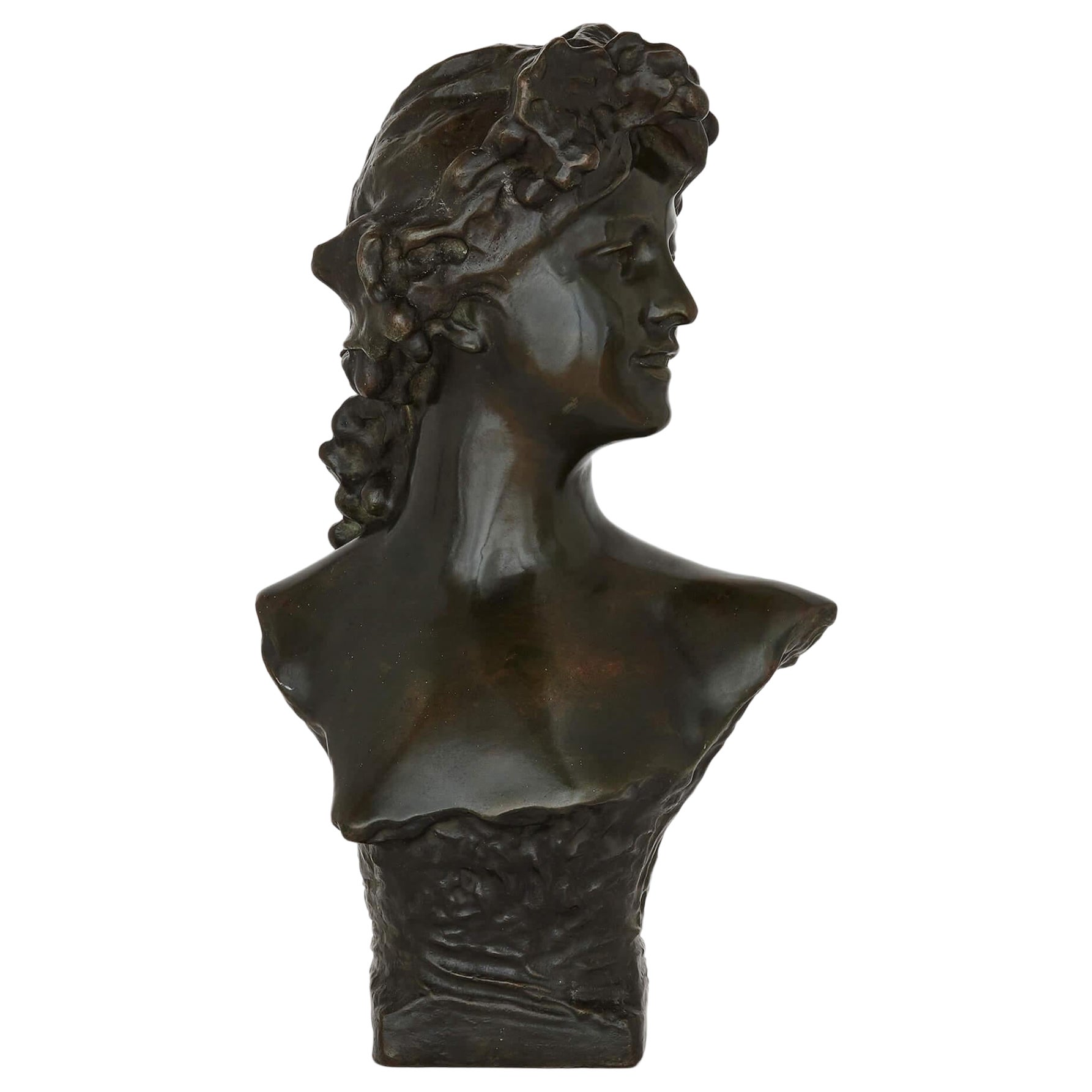 Belgian Patinated Bronze Bust by Lambeaux