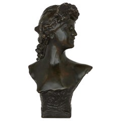 Antique Belgian Patinated Bronze Bust by Lambeaux