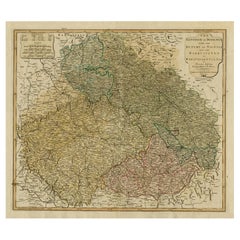 Used Original Map of the Kingdom of Bohemia, with Silesia, Moravia and Lusatia, 1804