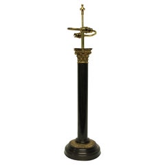 Large Bronze and Ormolu Column Lamp