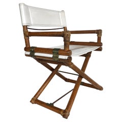 McGuire San Francisco Oak Director's Chair, Leather and Brass