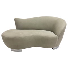Used Ultrasuede Cloud Chaise Sofa by Weiman