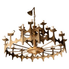 1950’s Brutalist Iron Chandelier 