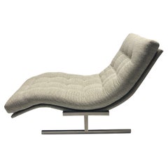Vintage Mid Century Wave Chaise in the Style of Milo Baughman, circa 1970's