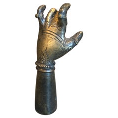 Antique Bronze Votive Hand from India