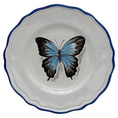 Hand-Painted Ceramic Dessert Plate - Butterfly, Insect Collection