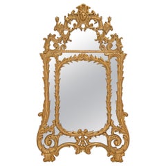 French Early 18th Century Regence Period Giltwood Mirror