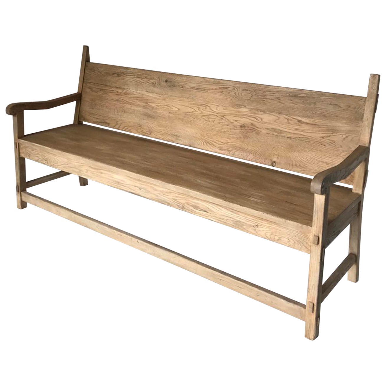 Custom Oak Bench by Dos Gallos Studio For Sale