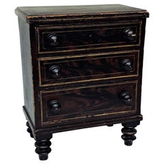 Federal Black and Rd Painted Miniature Chest, Maine, circa 1830