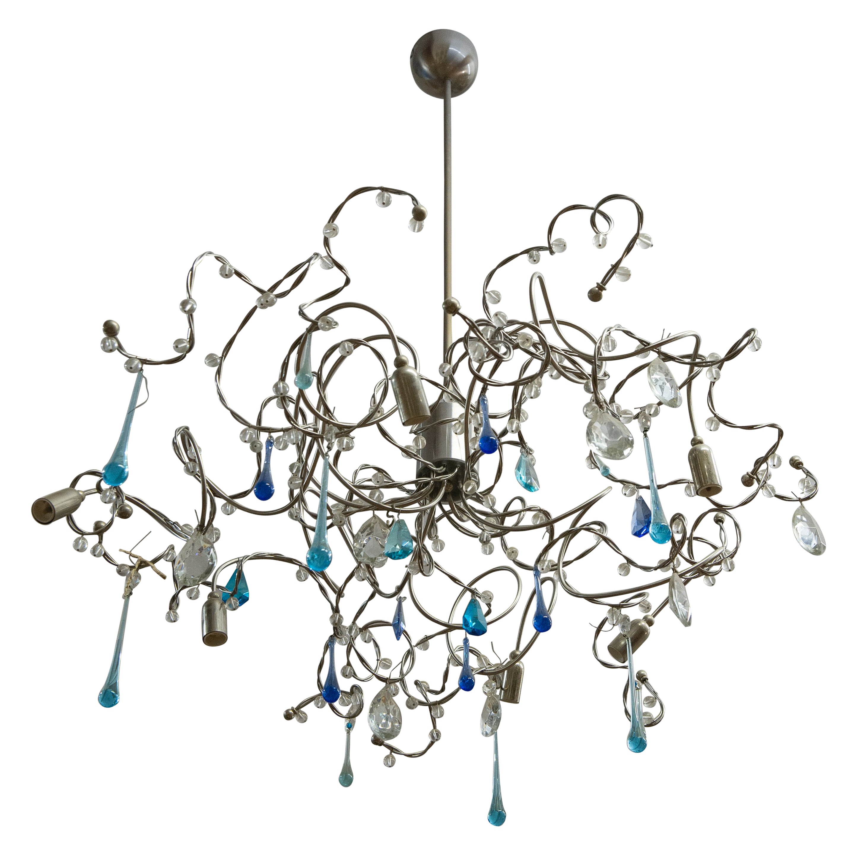 Modern Steel Chandelier With or Without Pendants