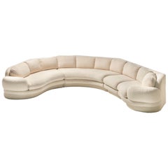 Post Modern 1990s Preview Sectional Sofa in Plush Ivory White Bouclé