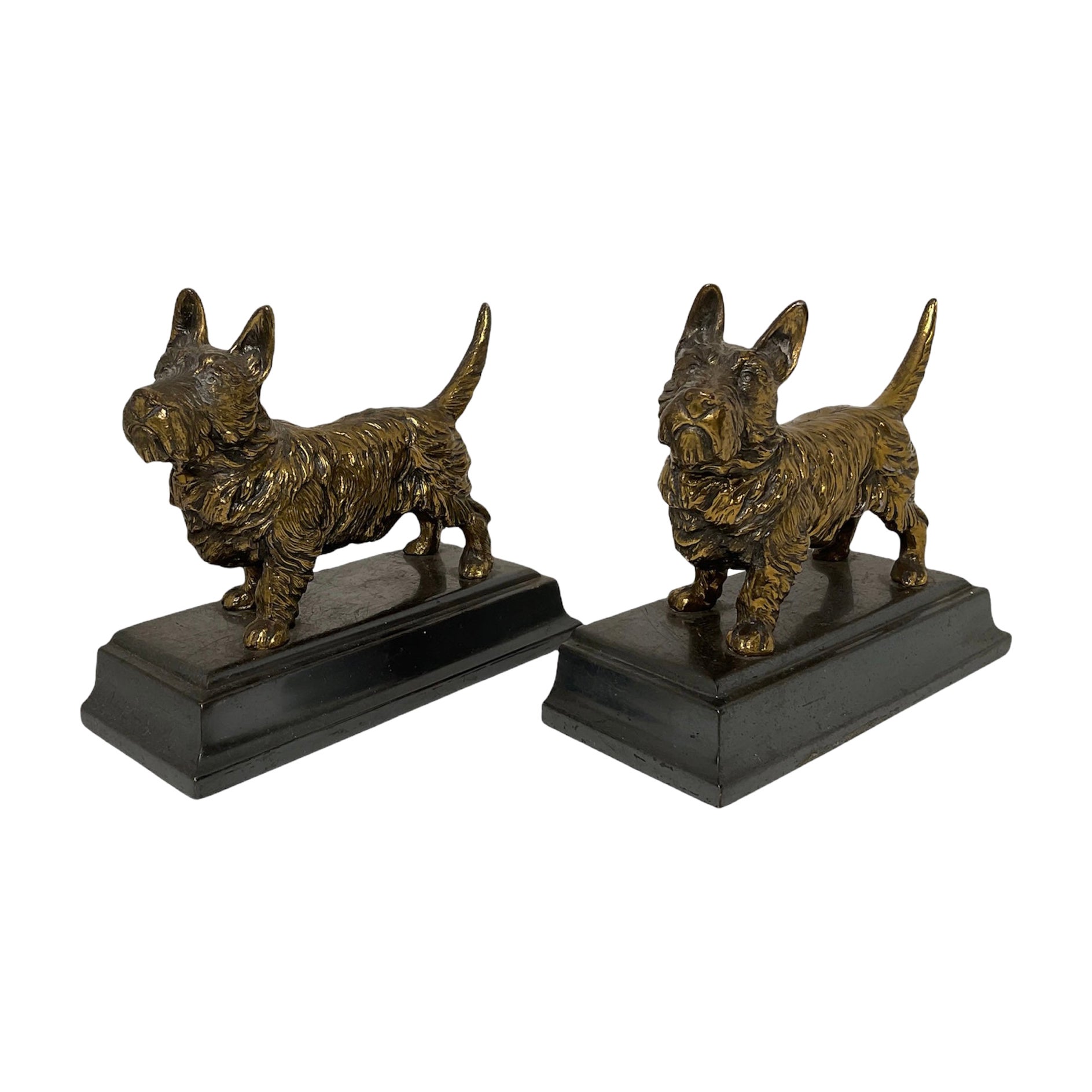 Jennings Brothers Cast Metal Scottish Terrier Dogs Bookends