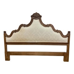 Carved Upholstered King Size Headboard Bed