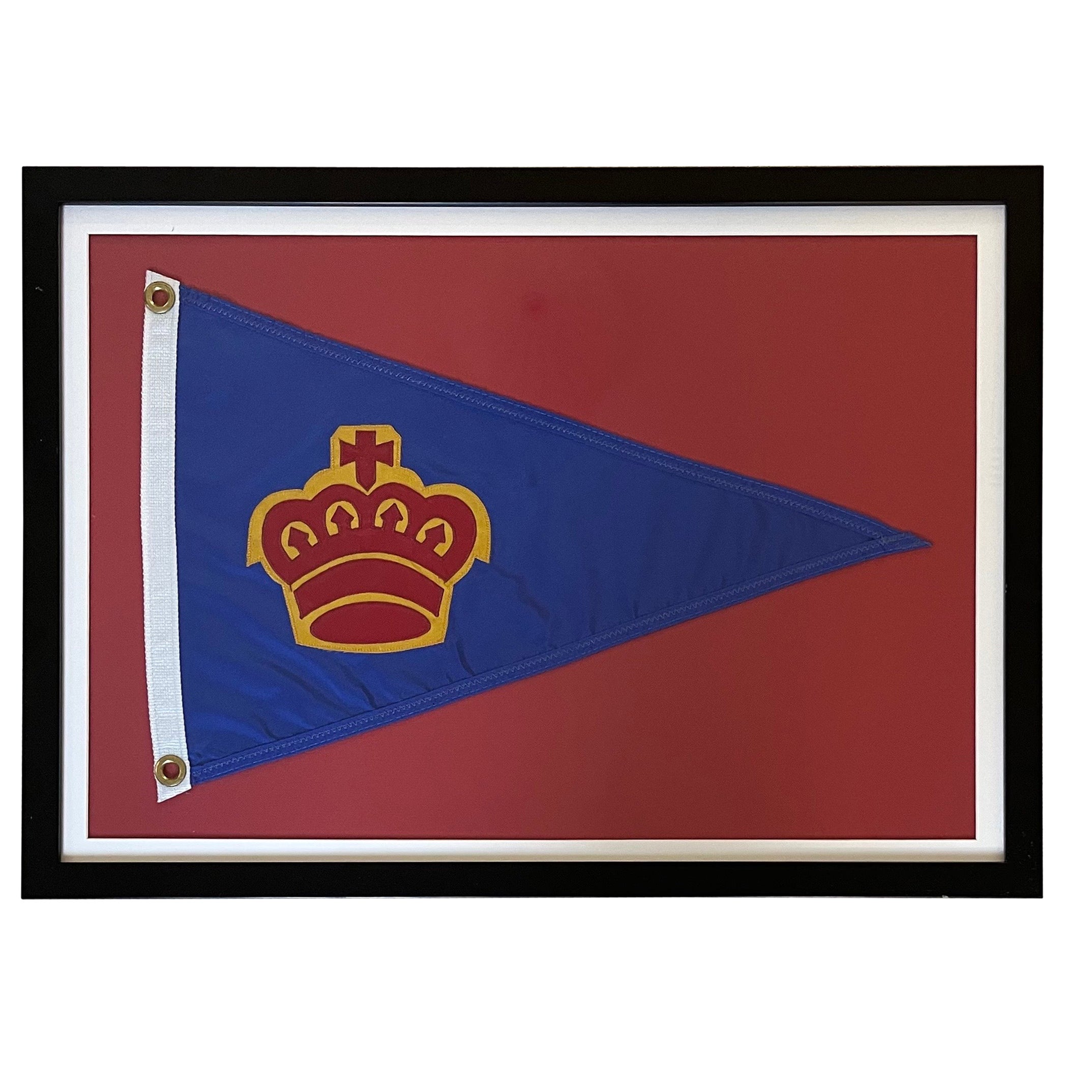 Gerahmte Yacht Club-Flagge aus der Jahrhundertmitte im Angebot