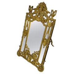 19th Century Louis XVI Gilded Bronze Vanity Mirror