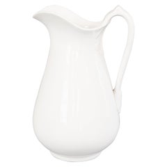 Large Antique 19th Century White Ironstone Pitcher