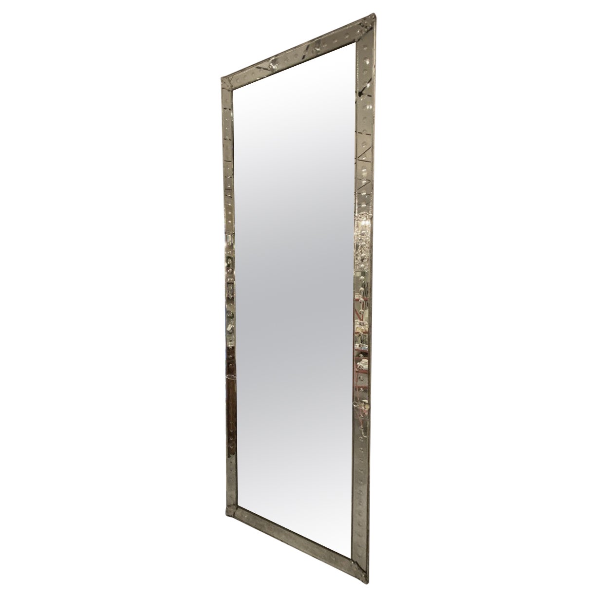 Handsome Very Long Venetian Mirror, circa 1940s, France For Sale
