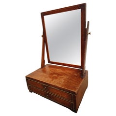 Antique 18th Century Swedish Gustavian Mahogany Table Mirror / Dressing Mirror