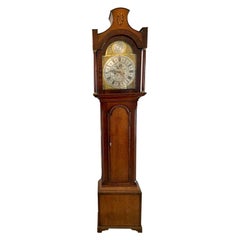 Antique George III Quality Eight Day Brass Face Oak Longcase Clock